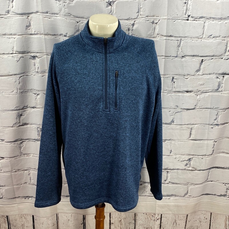 Eddie Bauer Men's Pullover 1/2 Zip Fleece Lined 100% Polyester Blue Sweater XL gallery