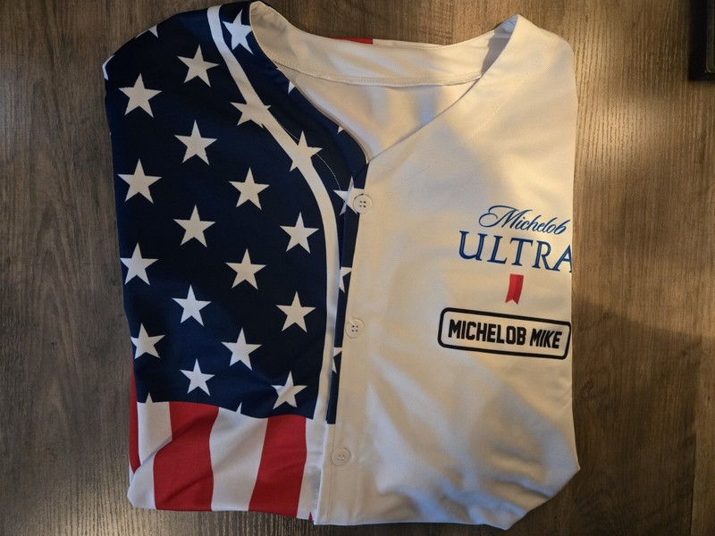 Michelob Ultra USA Flag Jersey Donald Trump Personalized Michelob Mike XL gallery