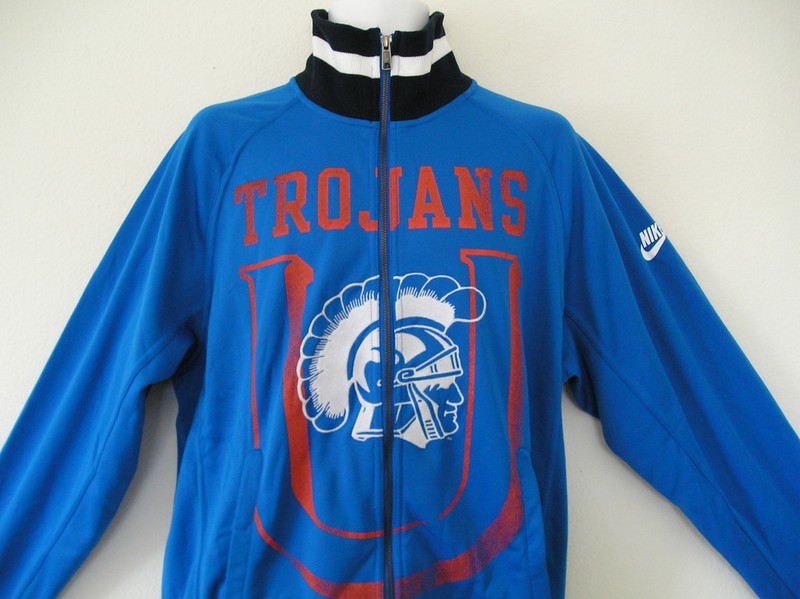 Nike Vintage USC TROJANS VAULT Track sweat shirt Top jersey Jacket Men Sz Lrg nw gallery