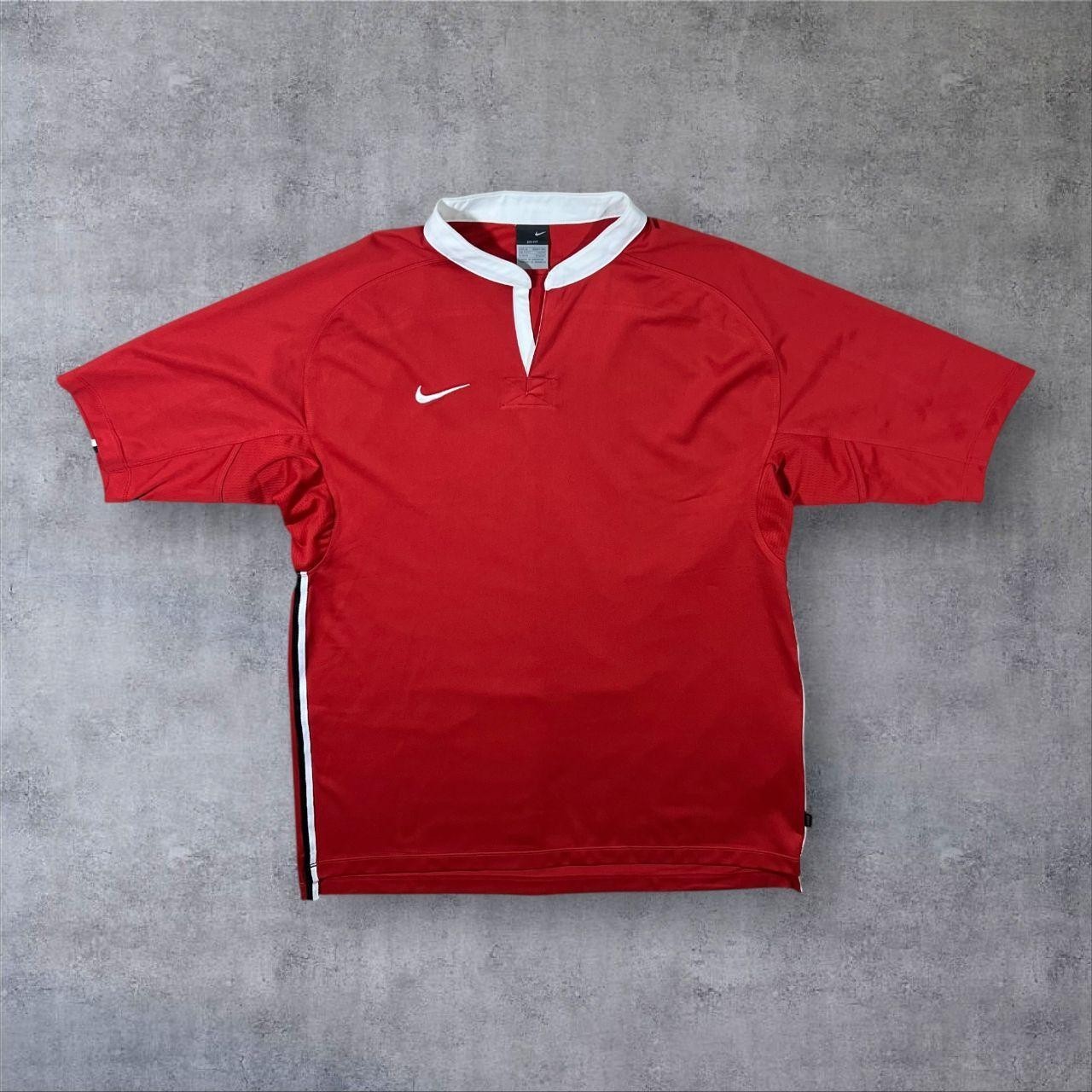 Nike Dri-Fit Embroidered Mini Swoosh Logo Polyester Sports Rugby Jersey Shirt XL gallery