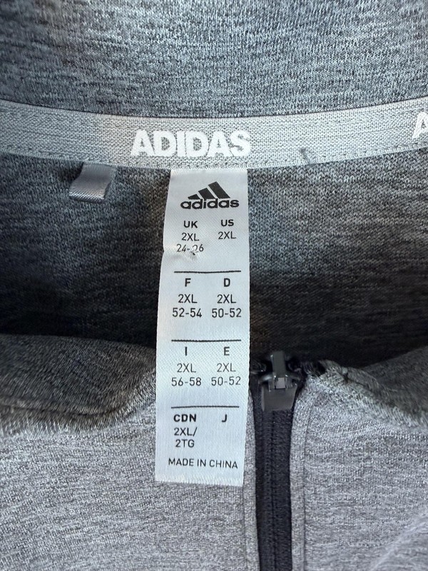 Adidas Pullover Mens 2XL Gray Black Colorblock Quarter Zip Long Sleeve Athletic gallery