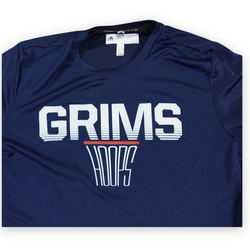 Adidas New England College Grims Hoops Shirt Mens XL Blue Clima Tech Basketball gallery