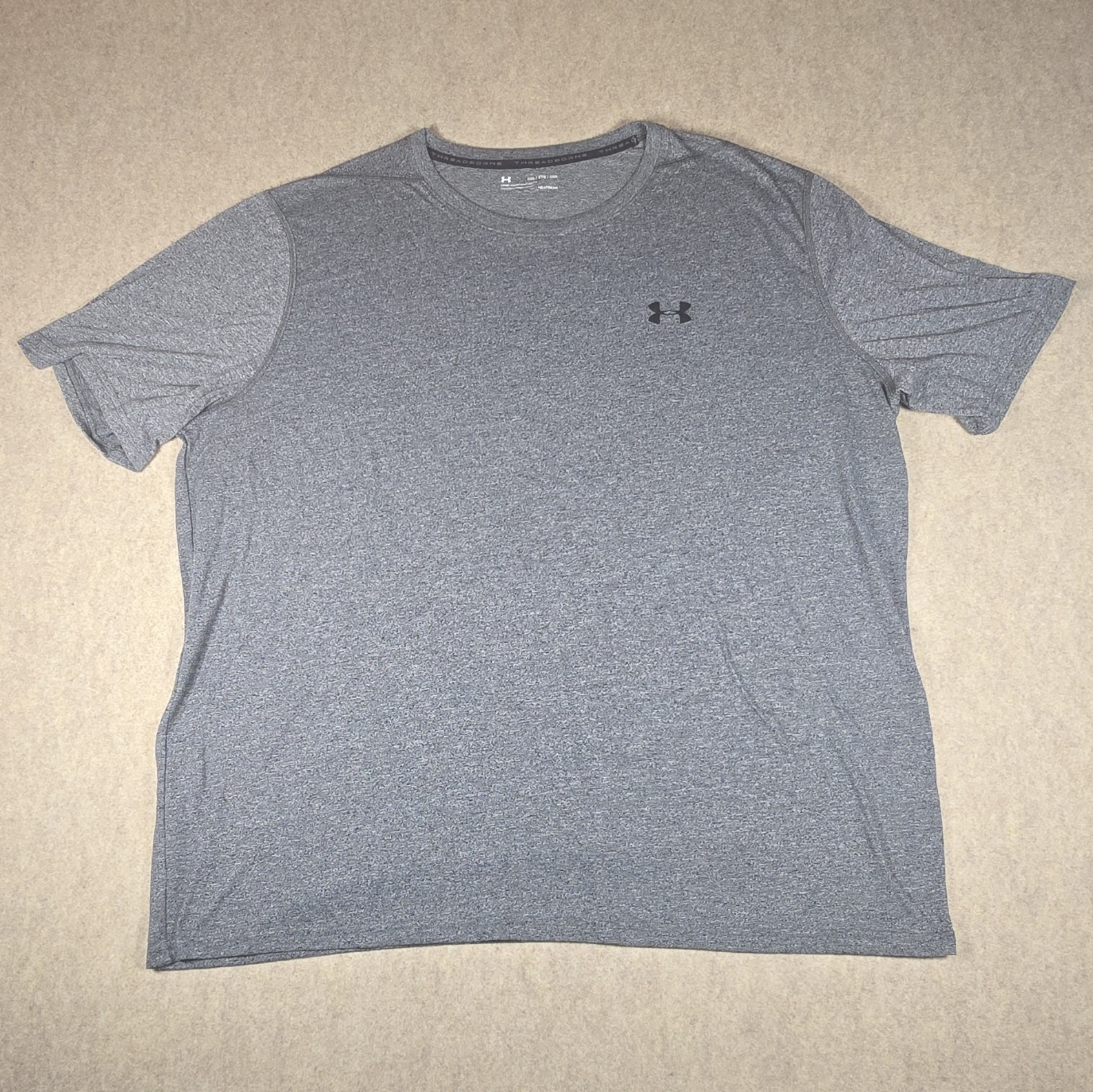 Under Armour HeatGear Loose Fit Gray Crew Neck Polyester Tee Men’s 3XL gallery