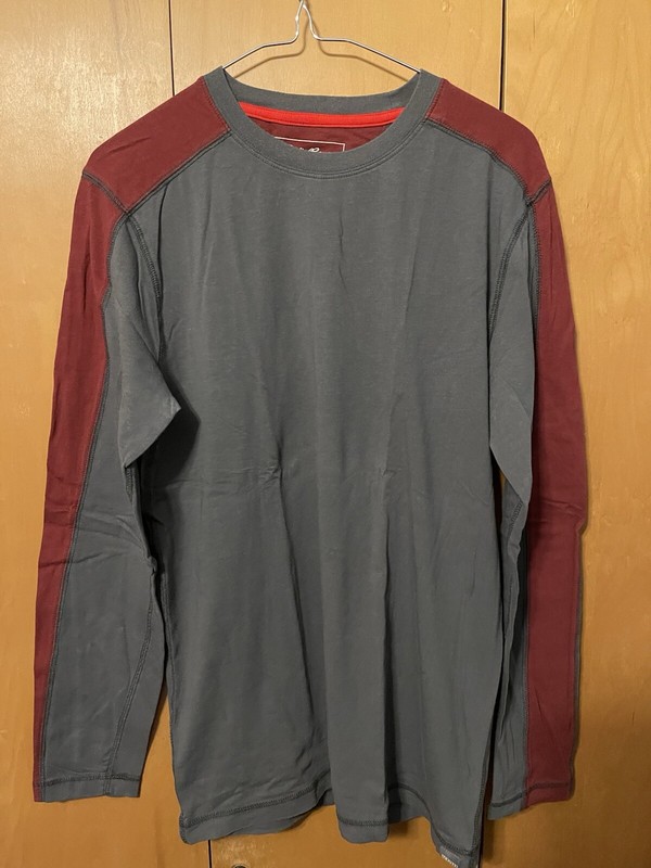 EDDIE BAUER TRAVEX LOOKOUT SPORT ACTIVEWEAR LONG SLEEVE GRAY STRIPED SHIRT SMALL gallery