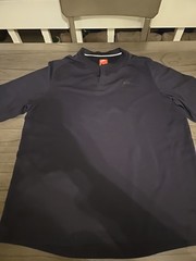 Nike DRI-FIT Black Sz 2xl 2 Snap Button Short Sleeve Shirt Modern Golf Fit Men