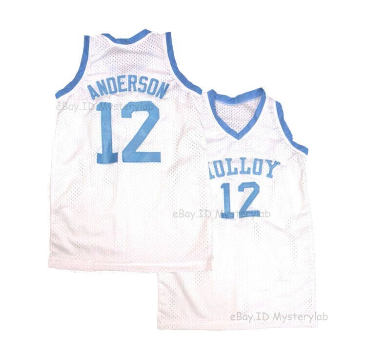 Throwback Kenny #12 High School Basketball Jersey White Stitched Custom Names gallery