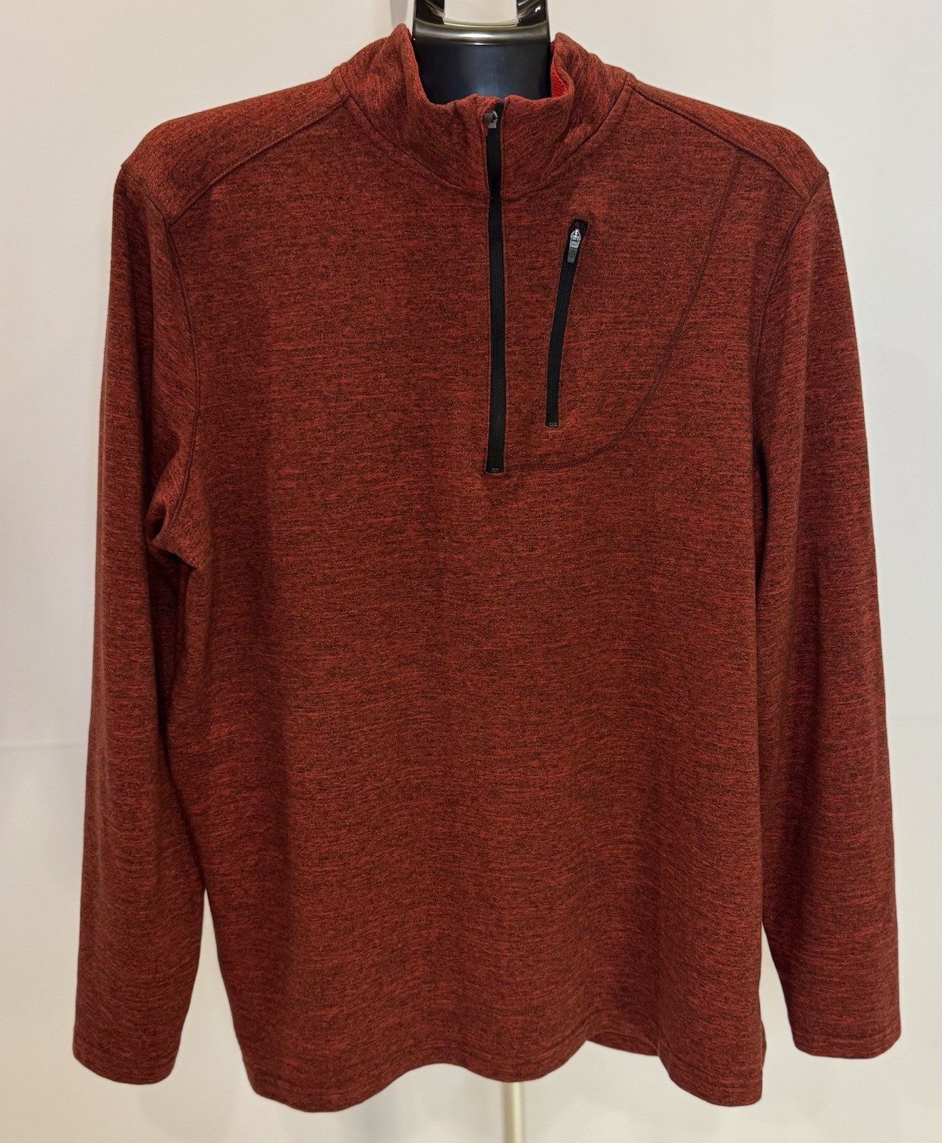 Men’s Pullover Swiss Tech Quarter Zip XL Red Long Sleeve Lined gallery