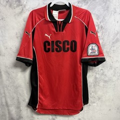 Vintage 90s PUMA Soccer Jersey Mens XL Red Collared Youth Championship Patch