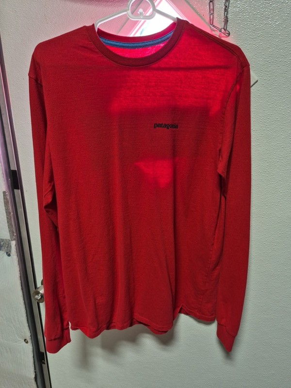 Patagonia Reg. Fit LS Med Red Tshirt.lg Patagonia On Back gallery