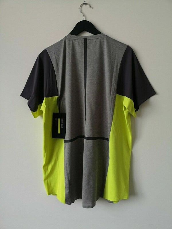 NWT LULULEMON BLTG Grey Yellow Lightweight Take The Moment SS Top Shirt Men's XL gallery