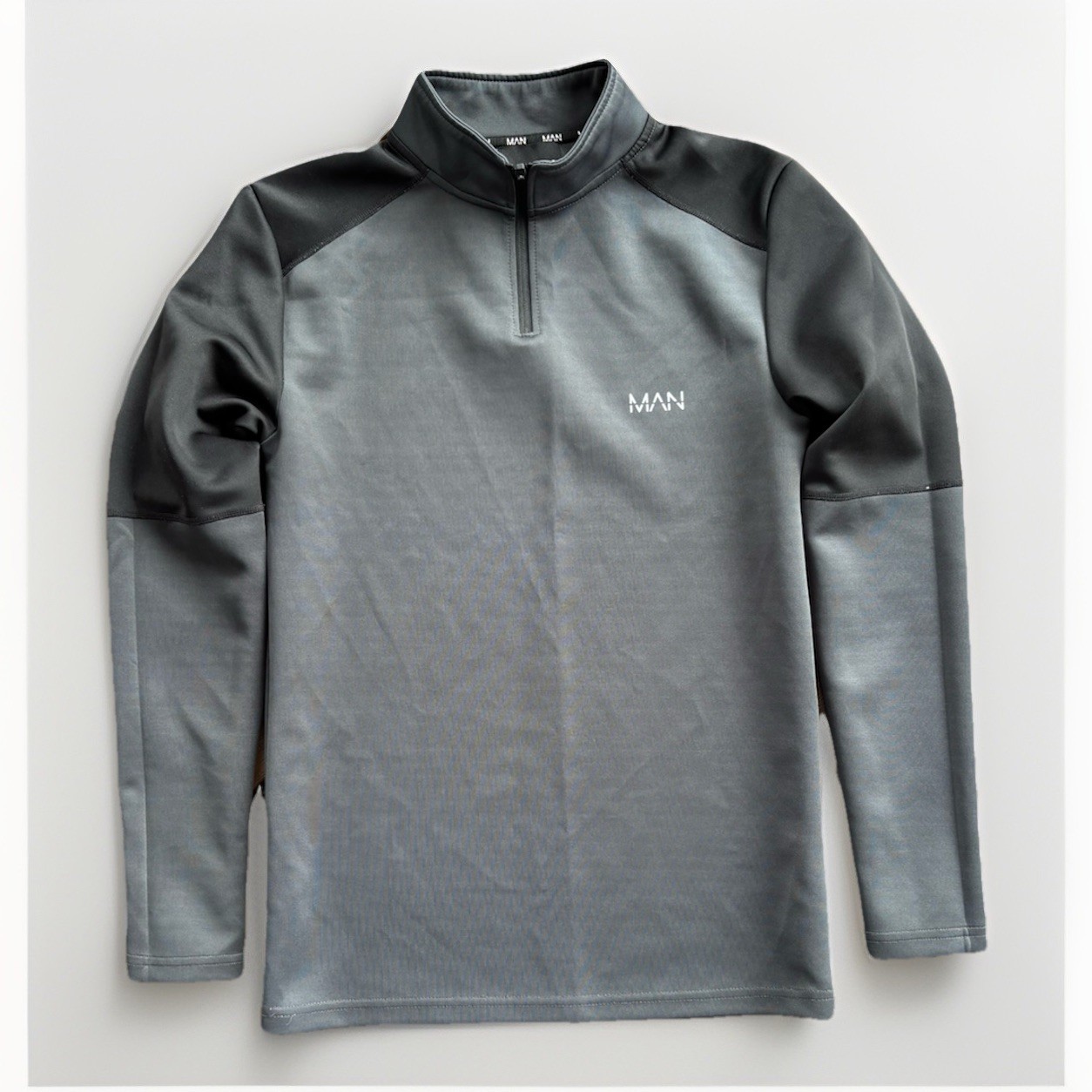 BoohooMAN 1/4 Zip Pullover Mens XS Gray Athletic Base Layer Training Top gallery