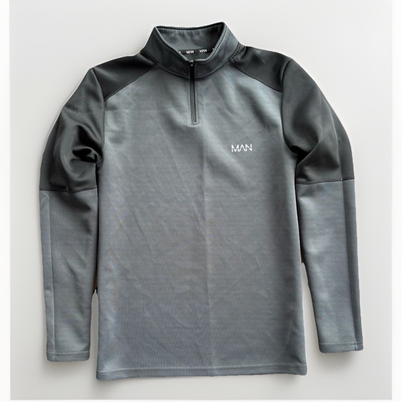 BoohooMAN 1/4 Zip Pullover Mens XS Gray Athletic Base Layer Training Top gallery