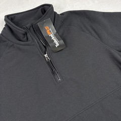 Timberland PRO Pullover Mens L Black 1/4 Zip Mock Neck Fleece Pockets Logo