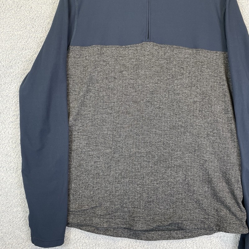 Lululemon Sprint Zip Running Pullover Men's Large Navy Gray Performance Workout gallery