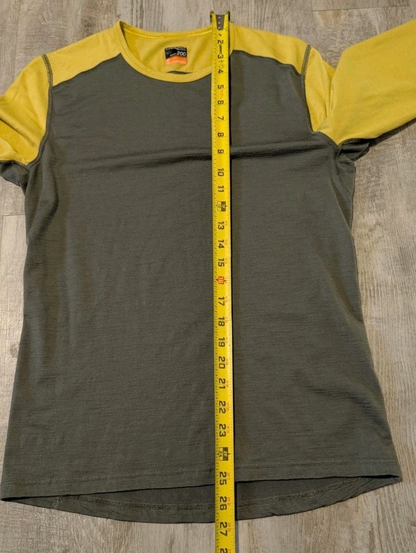 Icebreaker Mens Long Sleeve Crew Top Merino Wool Bodyfit 200 Green Yellow Size M gallery