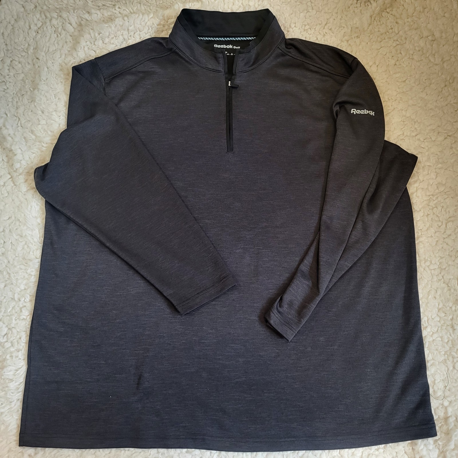 Men's Dark Gray Reebok Quarter Zip Pullover Euc Size 4XL big And Tall gallery