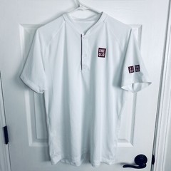 Uniqlo Roger Federer RF 2018 Wimbledon Henley Polo Tennis Shirt DRY-EX M(L) Nike