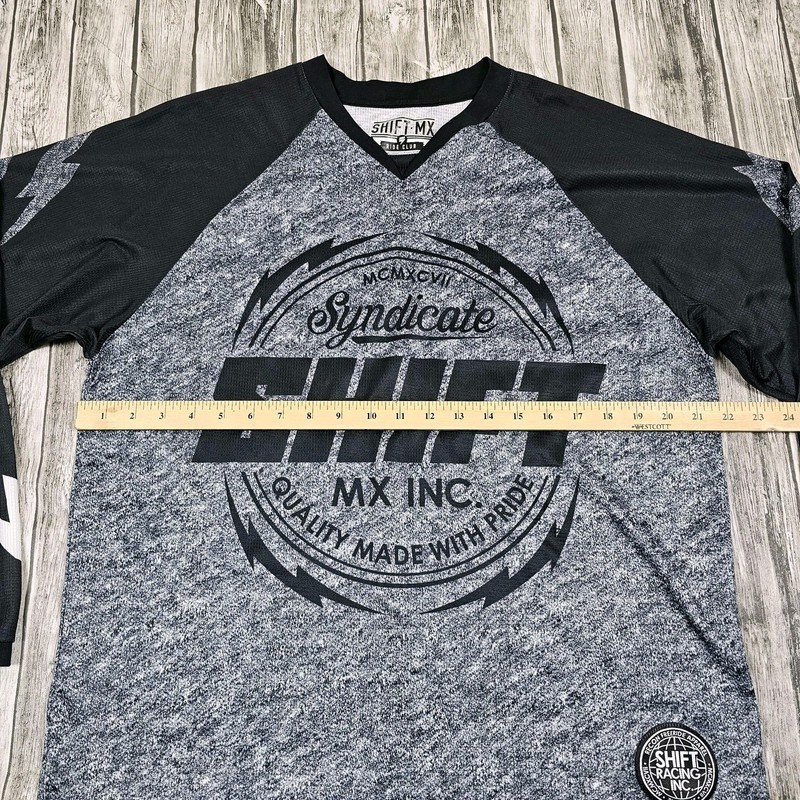 Shift MX Shirt Mens M Gray Ride Club Long Sleeve V-Neck Polyester Jersey gallery
