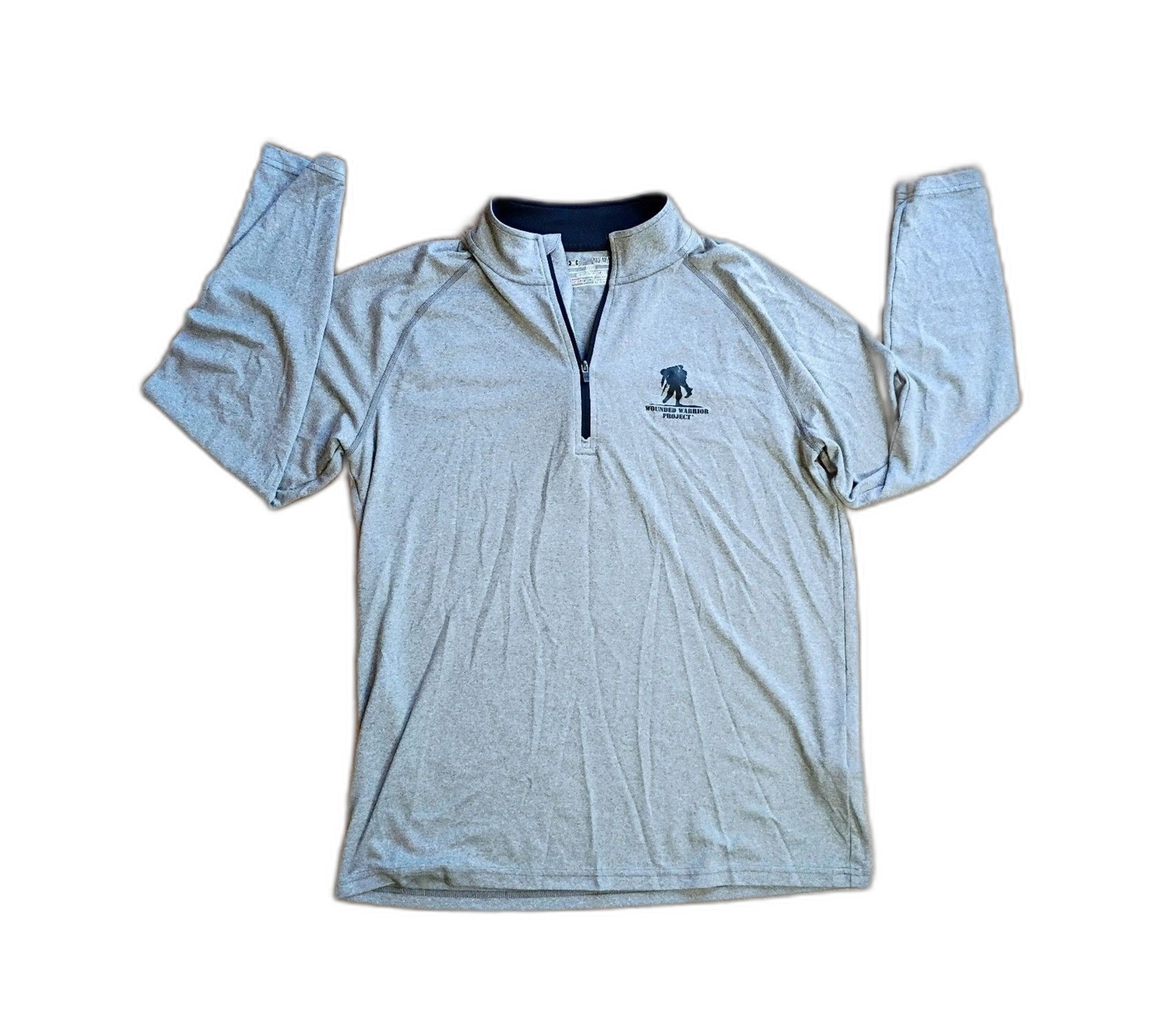 Under Armour Wounded Warrior Project Gray Quarter Zip Pullover Medium gallery