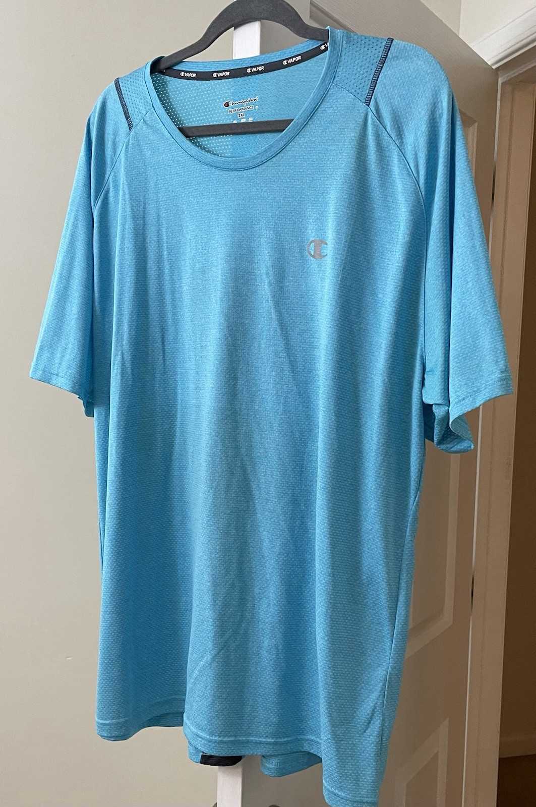 Champion Shirt Performance Aqua Blue Athletic Short Sleeve Pullover Men's XXL gallery