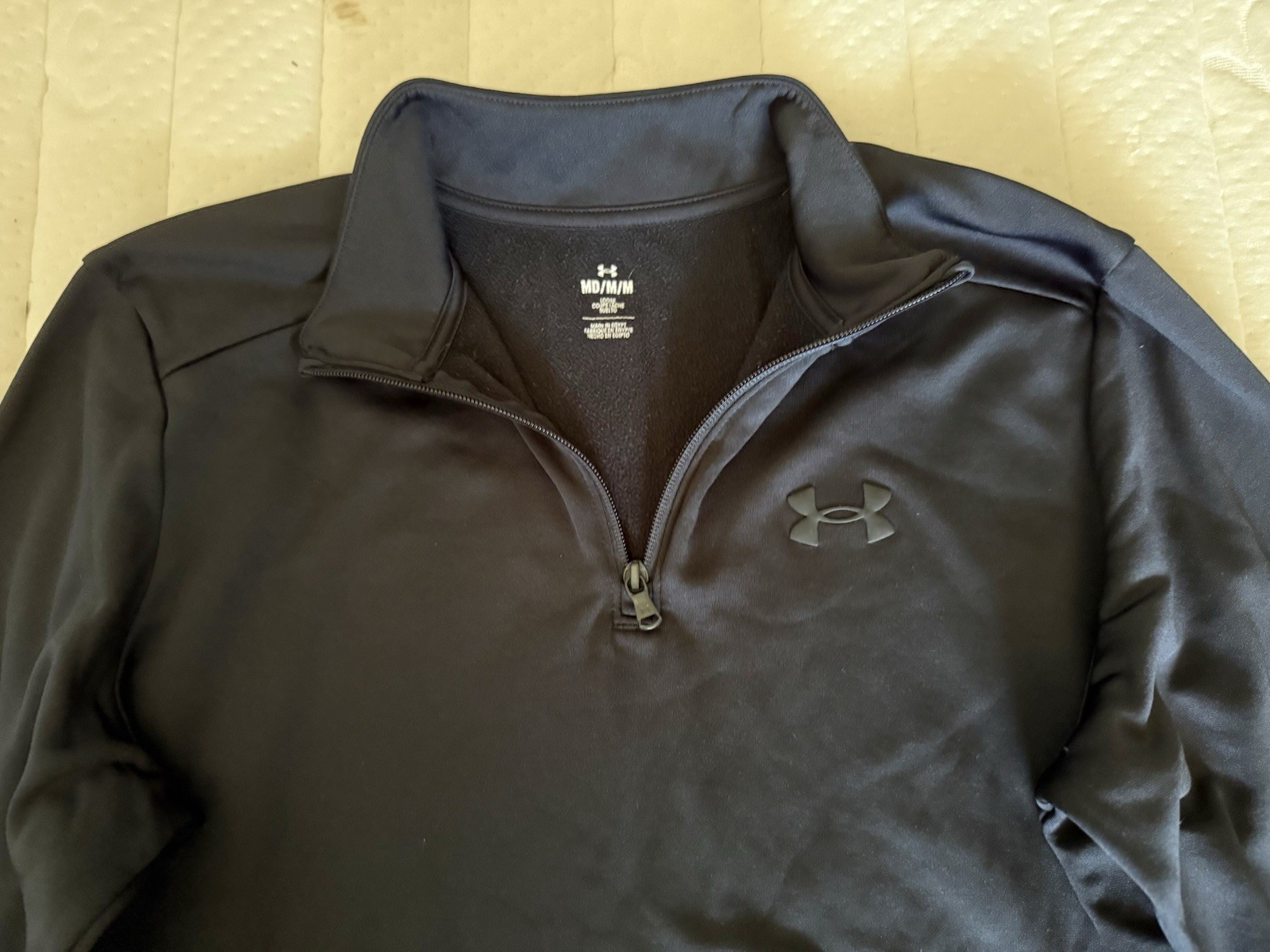 Under Armour Men's 1/4 Zip Fleece Pullover Mock Neck Long Sleeve Loose M Black gallery