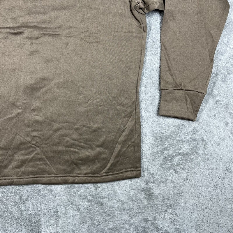 NEW Military Issue Cold Weather Undershirt Men’s Large 1/4 Zip Brown Pullover gallery