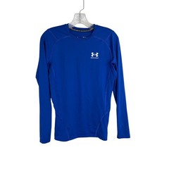 Under Armor Mens Long Sleeve Shirt Medium Blue Base Layer Heatgear Compression