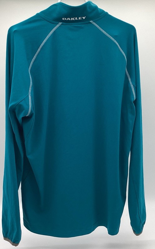 OAKLEY Teal Hydrolix 1/4 Zip Pullover Sz M Mens Long Sleeve Collared See Picture gallery