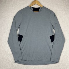 Lululemon Fast Free Shirt Long Sleeve Men Medium Heather Gray Navy Athleisure