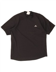 Adidas Mens T-Shirt Top UK 36/38 Small Black Polyester BX06