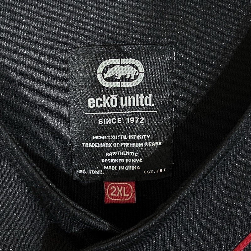 Vintage Ecko Unltd Mens Baseball Jersey 2XL Short Sleeve Heavy Weight Black Y2K gallery