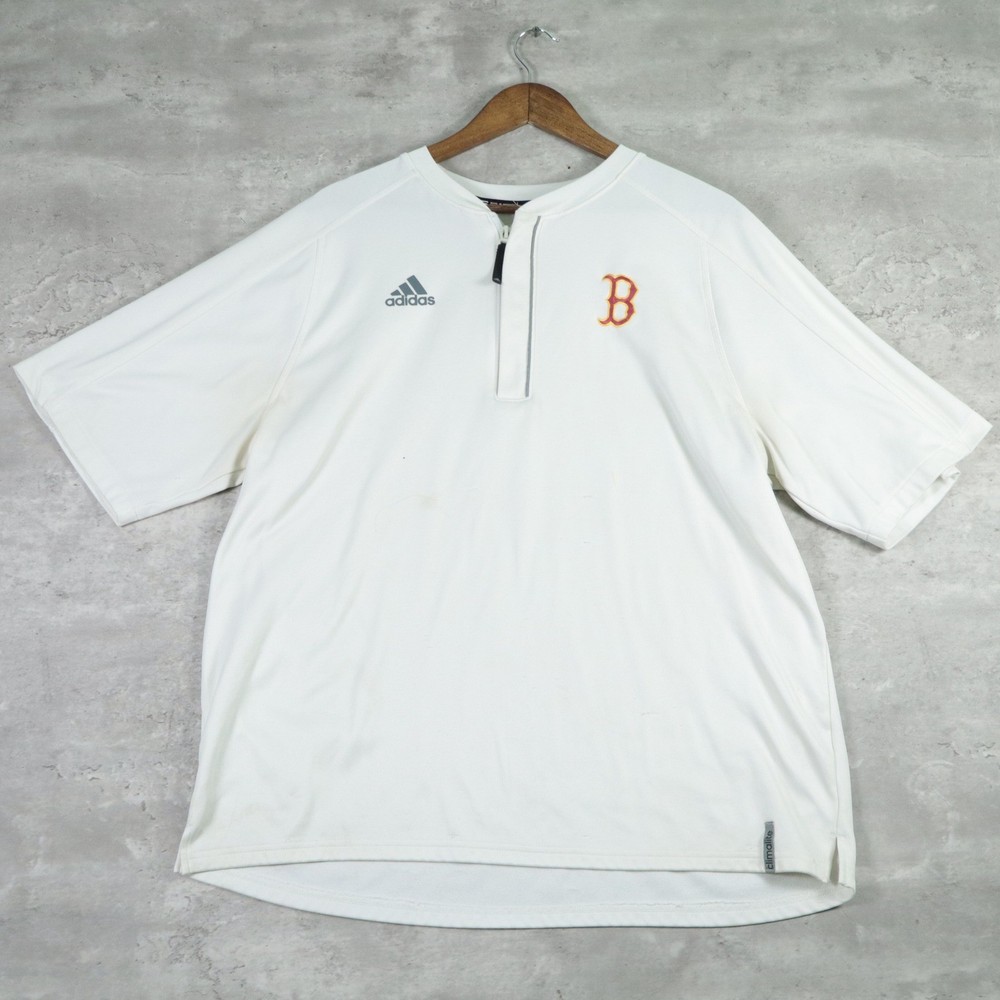 Adidas Boston Red Sox Quarter Zip Pullover XL White Short Sleeve MLB Climalite