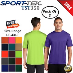 Pack Of 2 Sport-Tek TST350 Mens Big & Tall Short Sleeve Competitor Crew T-Shirt