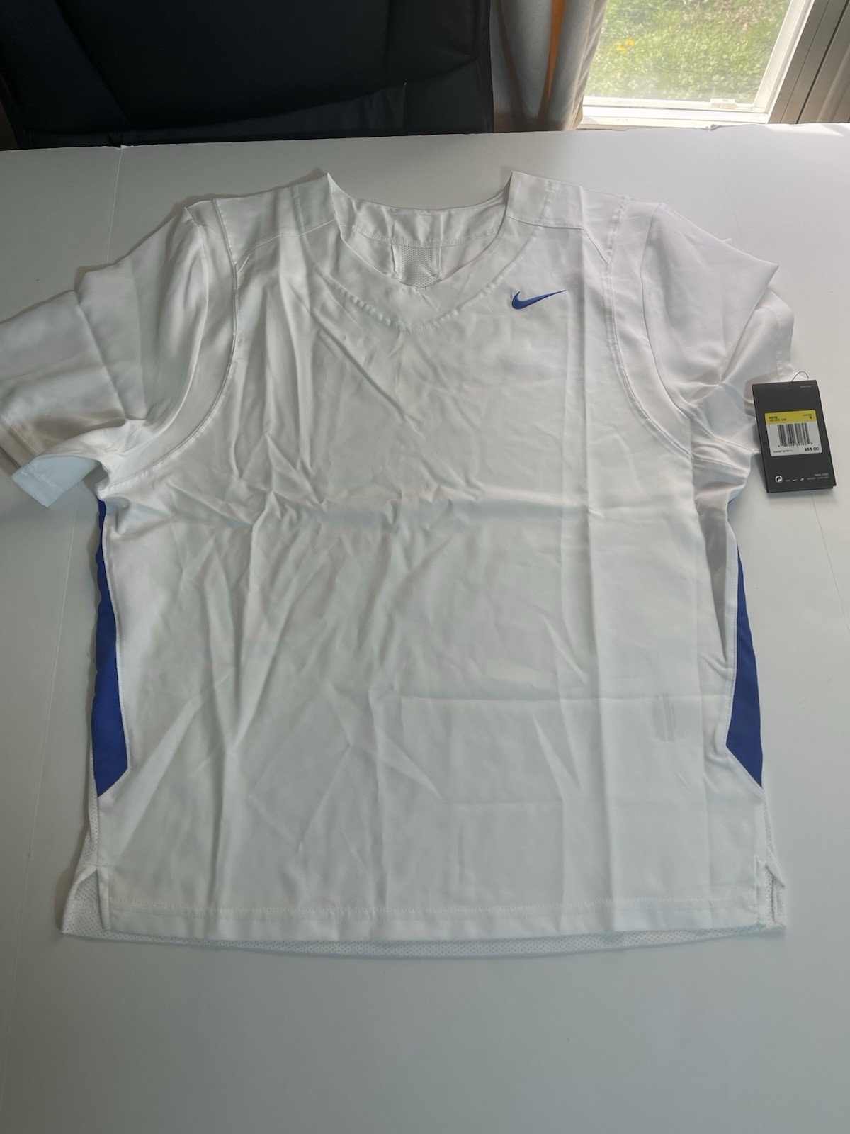 Nike Lacrosse Jersey Men's Shirt Blue Untouchable Speed White/blue Sz S New $55 gallery