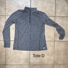 BCG Men’s Dark Gray 1/4 Zip Mock Neck Pullover Long Sleeve Activewear Size L