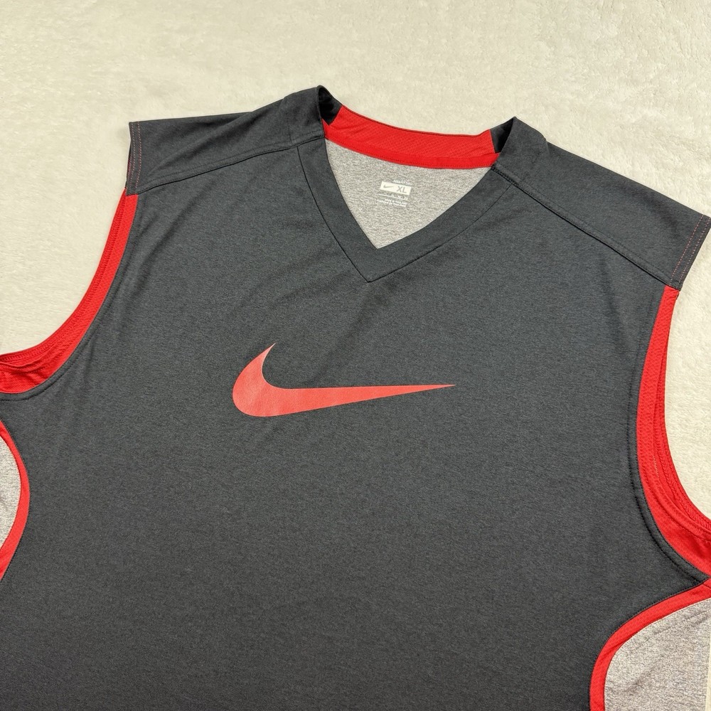 Nike Y2K fit Dry Tank Top Men's XL black/grey/red athletic performance Football
