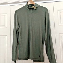 rei 1/2 zip pullover green polyester 94% spandex 6% mens M nwot