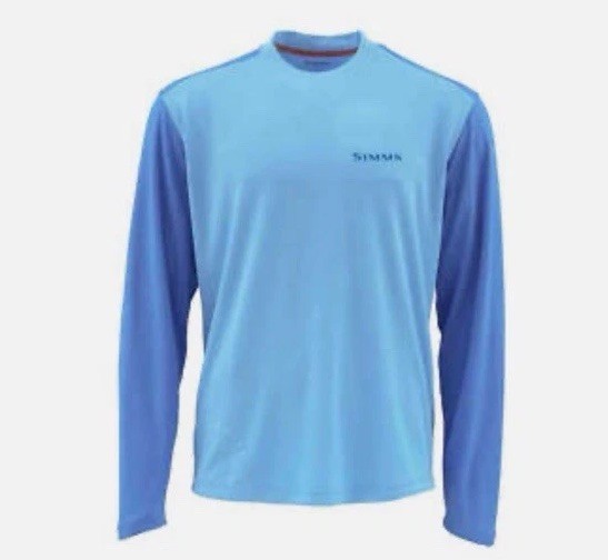 Simms SolarFlex Sz M Blue UPF 50 Fishing Performance Shirt Core Fabric Outdoors gallery