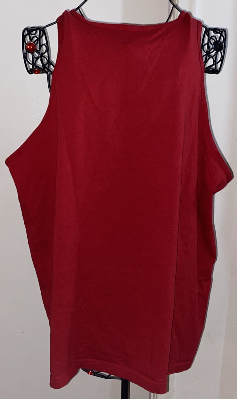 Disney 2XL Red Distressed Tank Top Shirt Patriotic Mickey Timeless Americana gallery