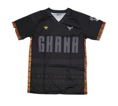 MIZIZI Shirt Mens Large Black Ghana Sankofa Soccer Jersey Flag 1957 Graphic