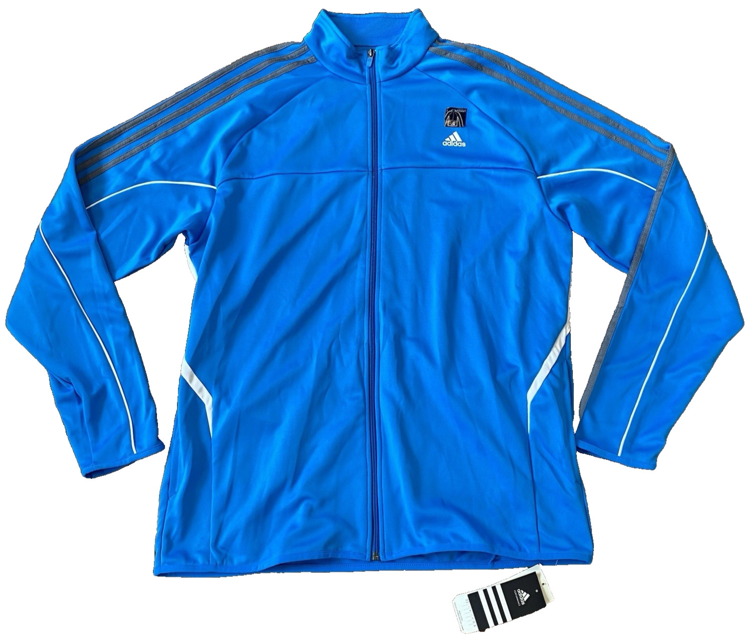 Adidas XL X-Large CLIMACOOL Blue Dominator Jacket Full Zip Pool/Lead Men's gallery