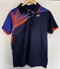 Yonex VeryCool Polo Shirt Mens M Japan Badminton Tennis Navy Orange