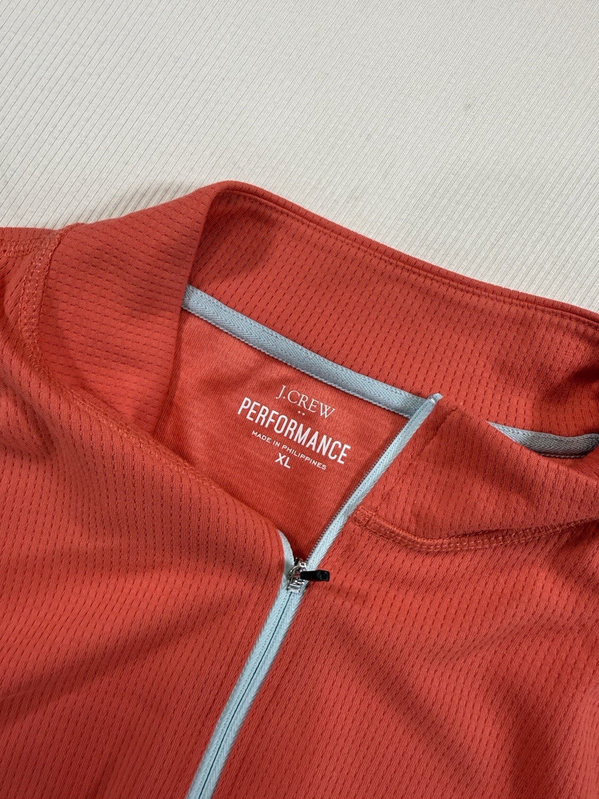 J Crew Performance 1/4 Zip Pullover Mens XL Coral Golf Athletic Shirt gallery