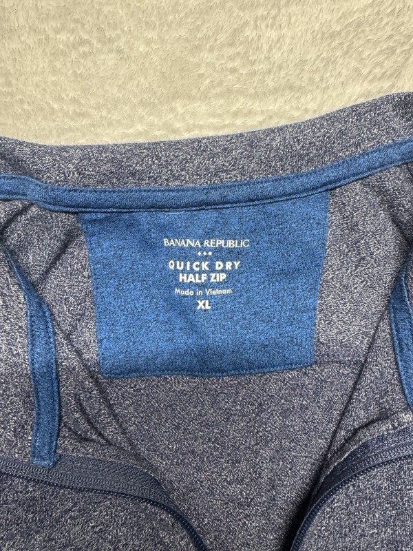 Banana Republic Quick Dry Half Zip Long Sleeve Grey XL gallery