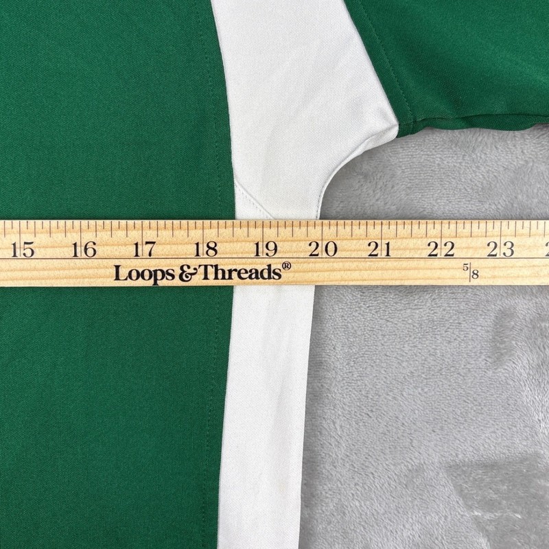 Reebok Mens Soccer Jersey Green White V-Neck Short Sleeve Athletic Top Small gallery