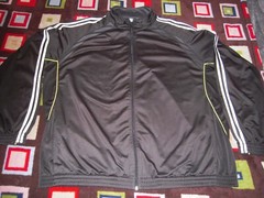 CW SPORT BLACK W WHITE & GREEN STRIPES ATHLETIC TOP 100% POLYESTER SIZE 3XLT 
