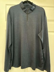 Real Essentials 1/4 Zip Pullover Mens XL Navy Performance Athletic Stretch