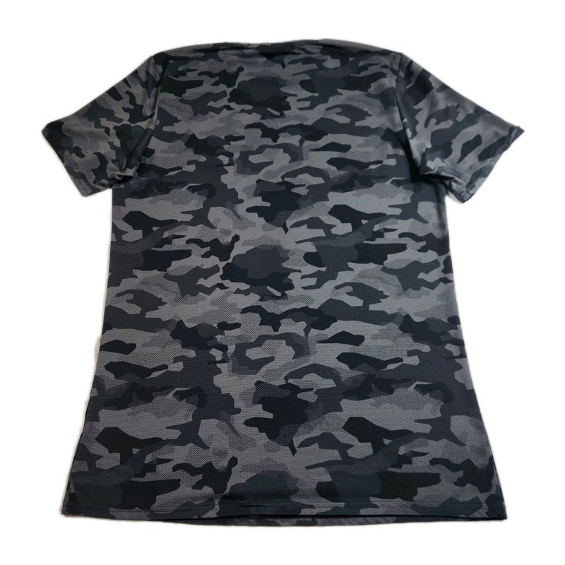 Gymshark Shirt Men's Med Black Gray Camouflage Short Sleeve Workout Training Gym gallery
