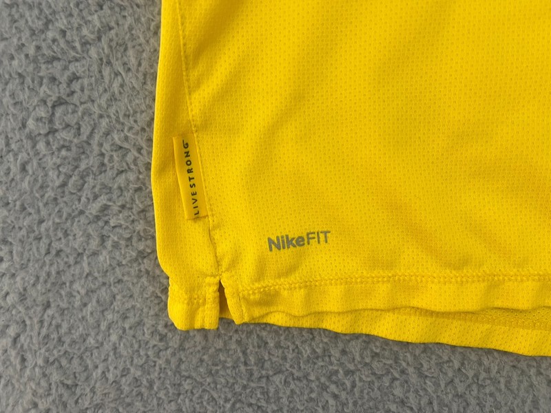 Nike Men's Large Livestrong Shirt Yellow Fit Dry Bowerman Series Cycling gallery