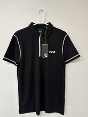 Men’s Hugo Boss Paddytech SN99 Polo Shirt, Regular Fit Black Size Medium